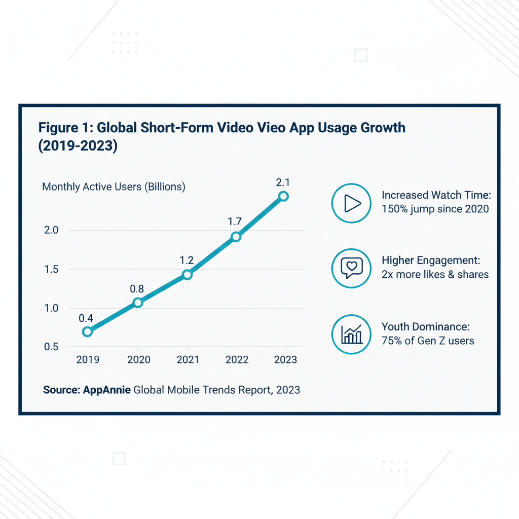 Global Short-Form Video App Usage Growth (2019-2023)